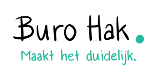 Logo Buro Hak met ondertitel 'Maakt het duidelijk'.
